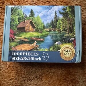 1000-Piece Scenic Lake Puzzle - Multicolor